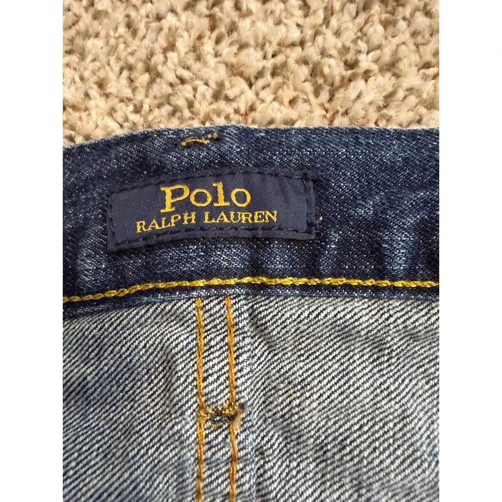 Polo Ralph Lauren Classic Fit Distressed Repaired Blue Jeans 40x32 Mens